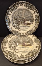 6 x Vintage Johnson Brothers The Friendly Village The School House 10”  Plates