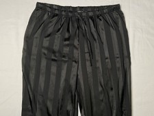 By Flora Nikrooz FN Black Striped Satin Pyjama Trousers Medium