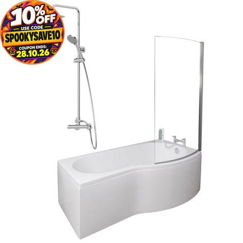 Bathroom shaped shower bath - shaped,