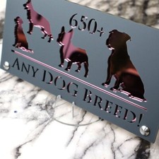 Grey Dog House sign any dog breed wall plaque different colour mirrors signs