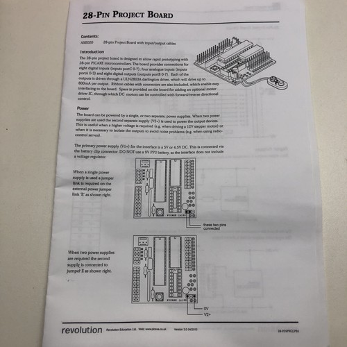 Picaxe axe020 pin - pin, project