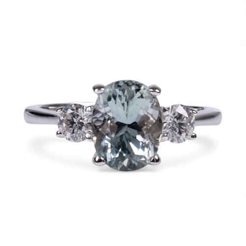 18ct white gold aquamarine - gold,