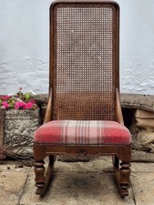 NEWLY FRENCH POLISHED Antique Bergere Rocking Chair-Free Dlvry
