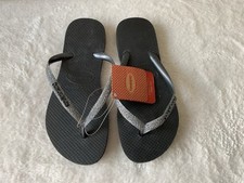 HAVAIANAS ladies/girls sparkly silver flip flops size 33/34 NEW