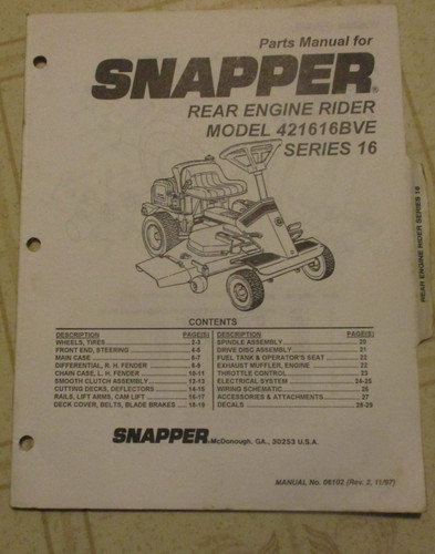 Snapper 421613bve series - 421613bve,