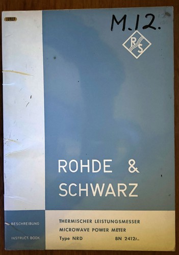 Rohde schwarz nrd microwave - &,