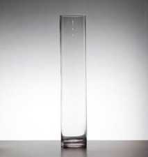 Clear glass cylinder tall vase - clear,