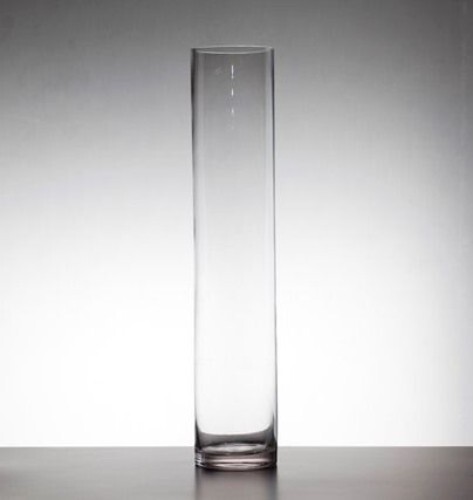 Clear glass cylinder - tall, vase