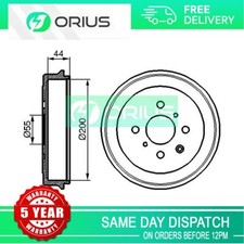 Brake Drum Rear Orius Fits