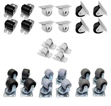 4 x Rubber/PVC Castor Wheels Furniture Caste No-Scratch Heavy Duty Easy Install