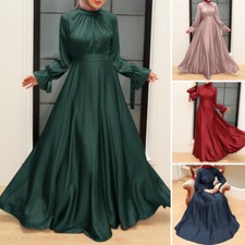 Vintage Women Long Sleeve High Neck Maxi Dress Cocktail Party Prom Dresses 