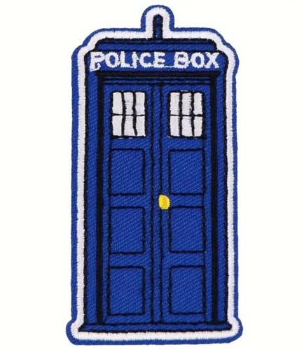 Blue police box tardis sew - box,