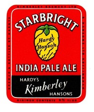 England - Vintage Beer Label - Hardys & Hansons, Kimberley - Starbright IPA