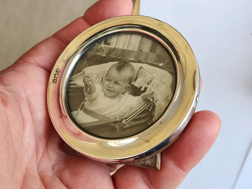Antique sterling silver round - antique,