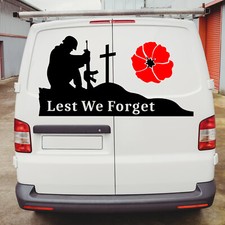 Lest We Forget Soldiers Poppy  Vinyl Decal Remembrance Day Soldier Poppy Day
