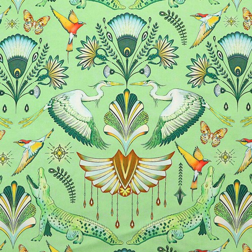 Green oriental upholstery - green,