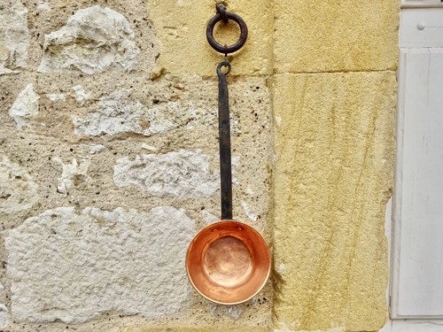 Vintage copper ladle french - vintage,