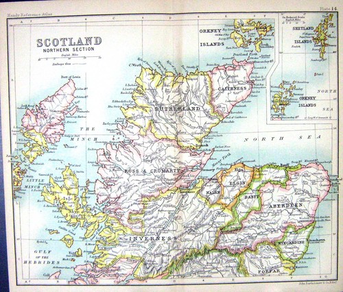 Old print map c1901 northern - map,