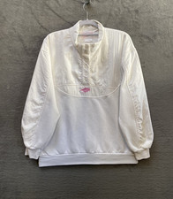 Vintage Umbro Diamond Cut White Tracksuit Top Retro 80s Jacket Windbreaker