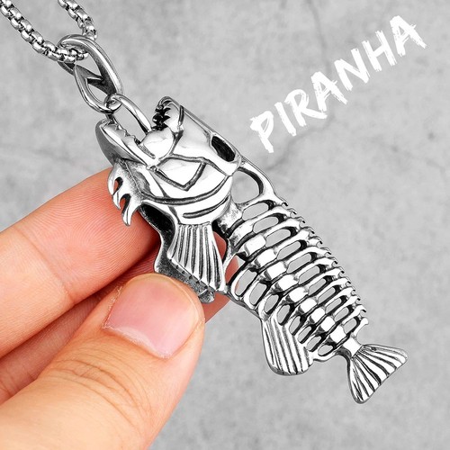 Silver plated piranha - silver,