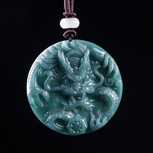 Myanmar jadeite dragon pendant - myanmar,