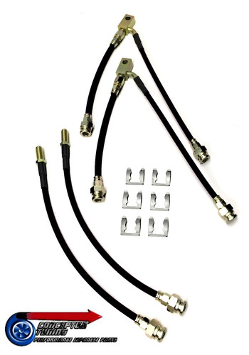Stainless braided brake - stainless, 6