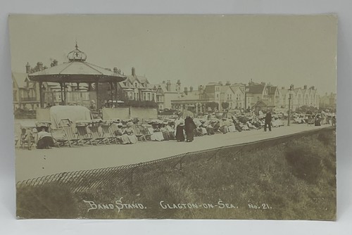 Postcard band stand - stand,, clacton