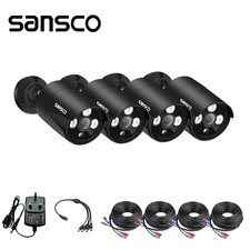 4pcs SANSCO 5MP AHD CCTV Bullet Camera Home Outdoor Security IP66 for CCTV
