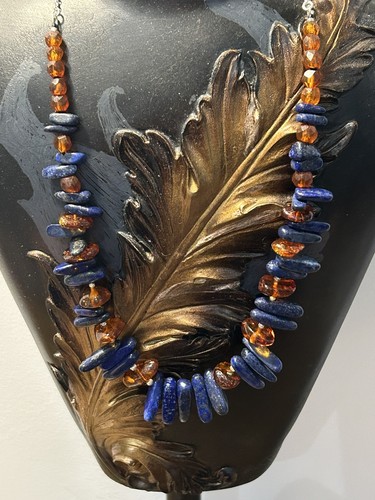 Vintage baltic amber lapis - amber, &