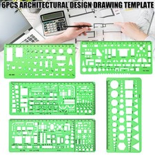 6Pcs Architectural Drawing Template Stencil Architect Technician Drafting Crafts
