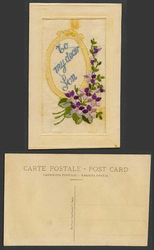 Ww1 silk embroidered french - ww1,