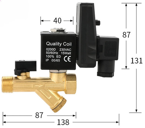 220vac 24vdc brass valve with - 220vac,