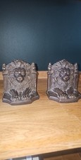 Pair of Magnificent Antique Bronze Lion Bookends, 