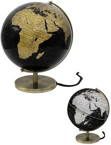 Black gold globe light - black, up