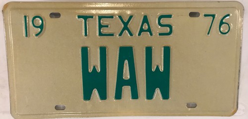 Vanity waw license plate - waw,