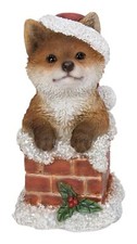 Christmas Fox Cub on Chimney