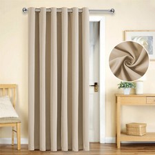 Blackout Door Curtain Thick Thermal Ready Made Eyelet Ring Top Energy Saving UK