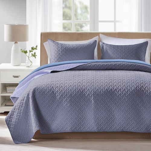 Pcs quilted bedspread bed - 3,