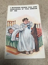 1900s colour postcard . i wonder when you are dreaming if you dream of me !