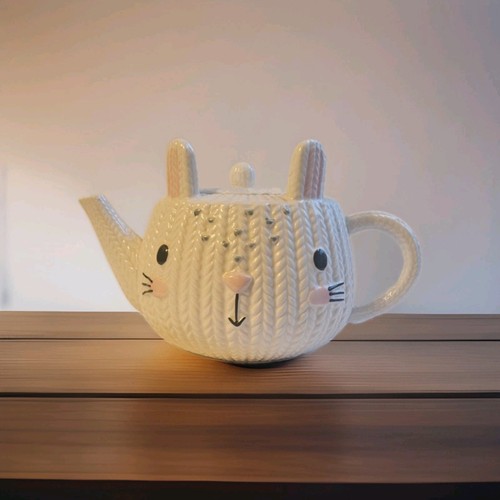 Cute bunny white - bunny, teapot