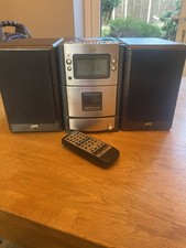 JVC Micro Component System UX-T100TN - CD/Tape - Tested & Working Black Marble