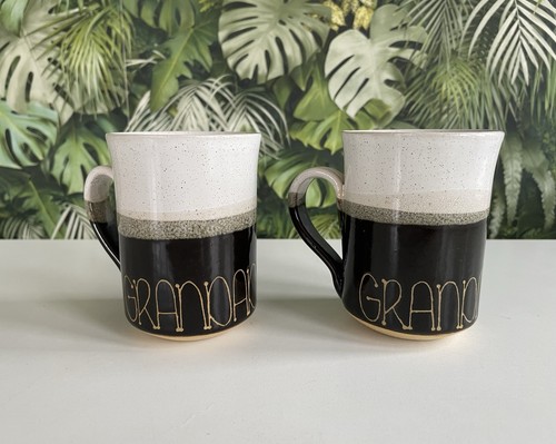 Stoneware mugs handmade - mugs, x2