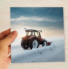 Farming Christmas Cards & Packs Tractor Agriculture Winter Work Landscapes Farm
