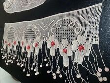 Beautiful Handmade Curtain , Made of Cotton Thread Crochet Valance 90cm Length