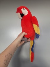 Dowman Soft Touch Red Blue Yellow Parrot Macaw Bird Soft Toy Plush 10"