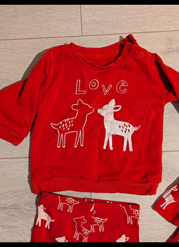 Christmas girls red white deer - girls,