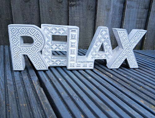 Freestanding relax letters - relax,