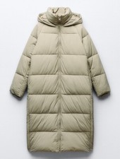 ZARA STONE ECRU PUFFER COAT