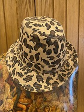 Leopard Print Felt Cotton Trilby Size M