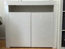 White Sideboard Cabinet Cupboard Gloss &Matt Unit Led Lights Clifton 01